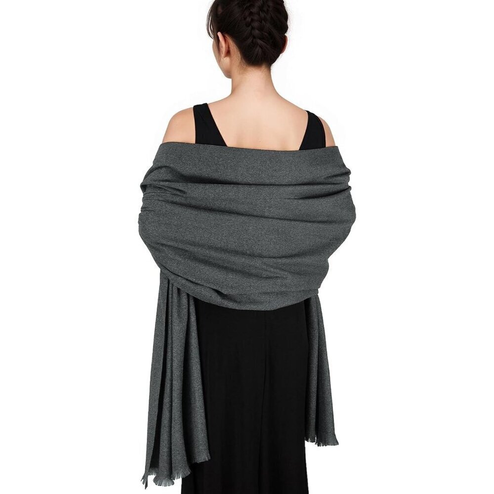 🆕 Women Grey Wedding Evening Dress Pashmina Shawl Winter Foulard Femme Wraps